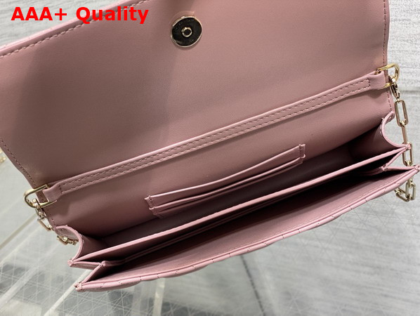 Dior My Dior Mini Bag with Leather Bow Pink Cannage Lambskin Replica