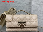 Dior My Dior Mini Bag with Leather Bow Powder Beige Cannage Lambskin Replica