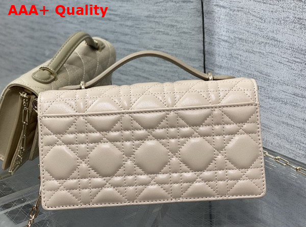 Dior My Dior Mini Bag with Leather Bow Powder Beige Cannage Lambskin Replica