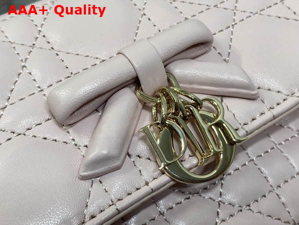 Dior My Dior Mini Bag with Leather Bow Rose Soupir Cannage Lambskin Replica