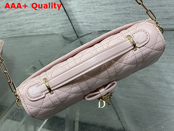 Dior My Dior Mini Bag with Leather Bow Rose Soupir Cannage Lambskin Replica