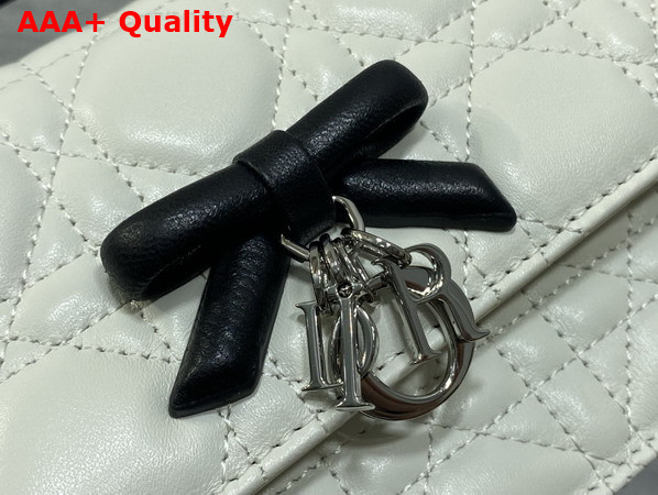 Dior My Dior Mini Bag with Leather Bow Tow Tone Latte and Black Cannage Lambskin Replica