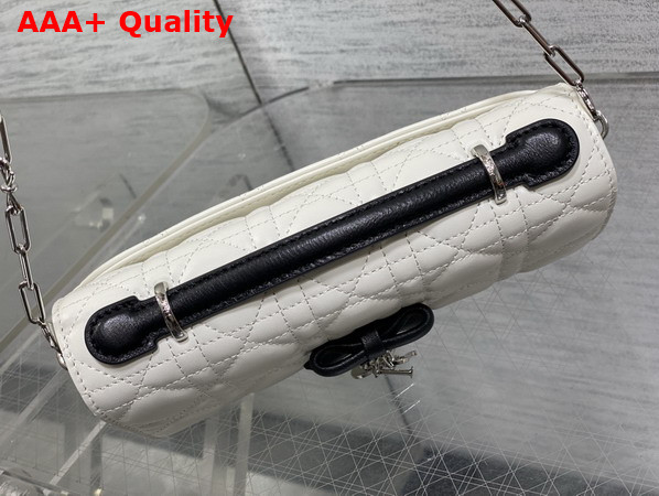 Dior My Dior Mini Bag with Leather Bow Tow Tone Latte and Black Cannage Lambskin Replica