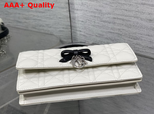 Dior My Dior Mini Bag with Leather Bow Tow Tone Latte and Black Cannage Lambskin Replica