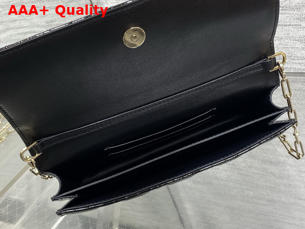 Dior My Dior Mini Bag with Leather Bow in Black Patent Cannage Calfskin Replica