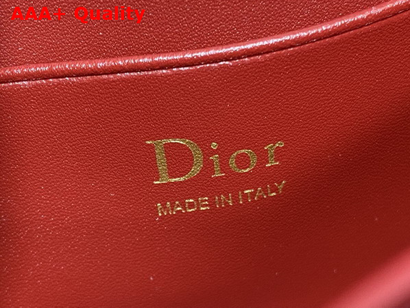 Dior My Dior Mini Bag with Leather Bow in Cherry Red Patent Cannage Calfskin Replica