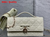 Dior My Dior Mini Bag with Leather Bow in Latte Patent Cannage Calfskin Replica
