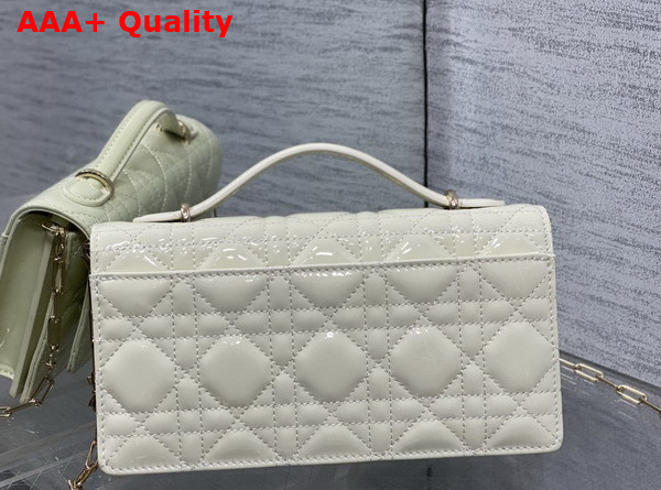Dior My Dior Mini Bag with Leather Bow in Latte Patent Cannage Calfskin Replica