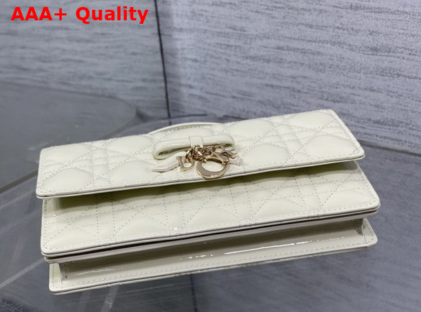 Dior My Dior Mini Bag with Leather Bow in Latte Patent Cannage Calfskin Replica