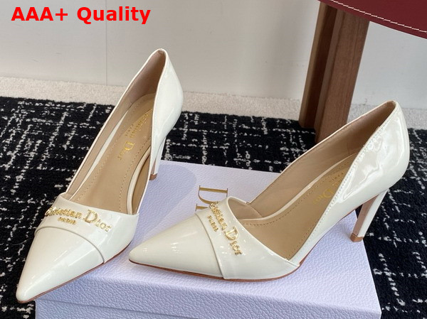 Dior My Dior Pump in White Patent Calfskin Replica