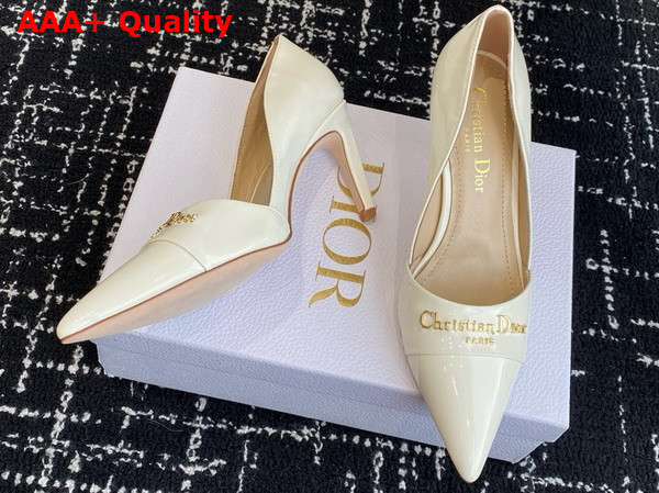 Dior My Dior Pump in White Patent Calfskin Replica