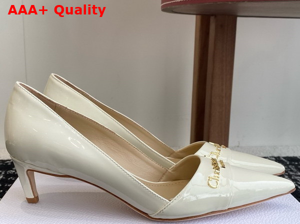 Dior My Dior Pump in White Patent Calfskin Replica