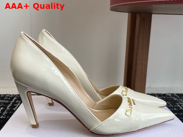 Dior My Dior Pump in White Patent Calfskin Replica