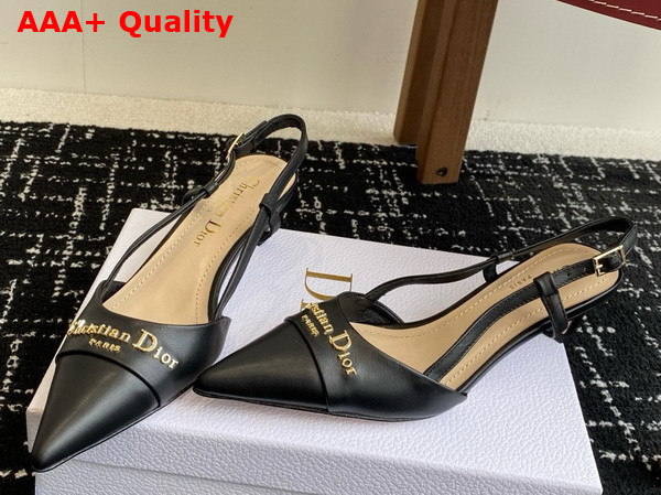 Dior My Dior Slingback Pump in Black Supple Calfskin Replica