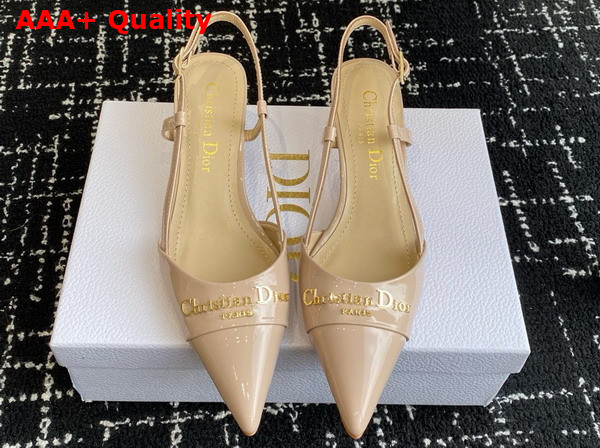 Dior My Dior Slingback Pump in Nude Patent Calfskin Replica