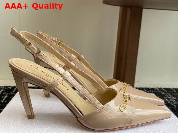Dior My Dior Slingback Pump in Nude Patent Calfskin Replica