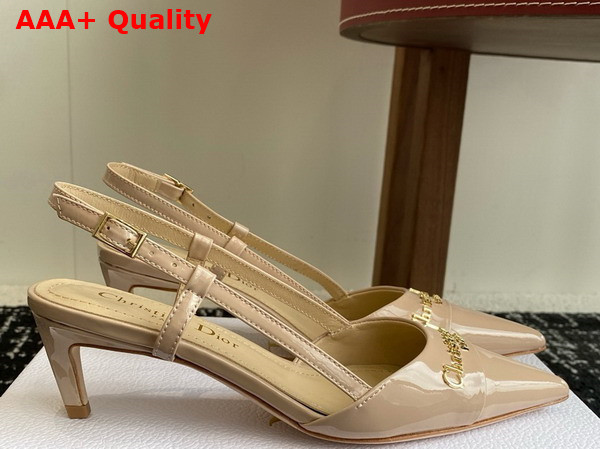 Dior My Dior Slingback Pump in Nude Patent Calfskin Replica