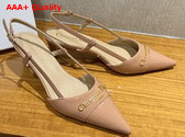 Dior My Dior Slingback Pump in Rose des Vents Patent Calfskin Replica