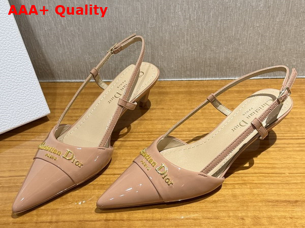 Dior My Dior Slingback Pump in Rose des Vents Patent Calfskin Replica