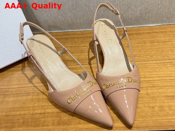 Dior My Dior Slingback Pump in Rose des Vents Patent Calfskin Replica