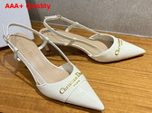 Dior My Dior Slingback Pump in White Patent Calfskin Replica