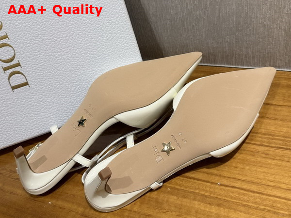 Dior My Dior Slingback Pump in White Patent Calfskin Replica