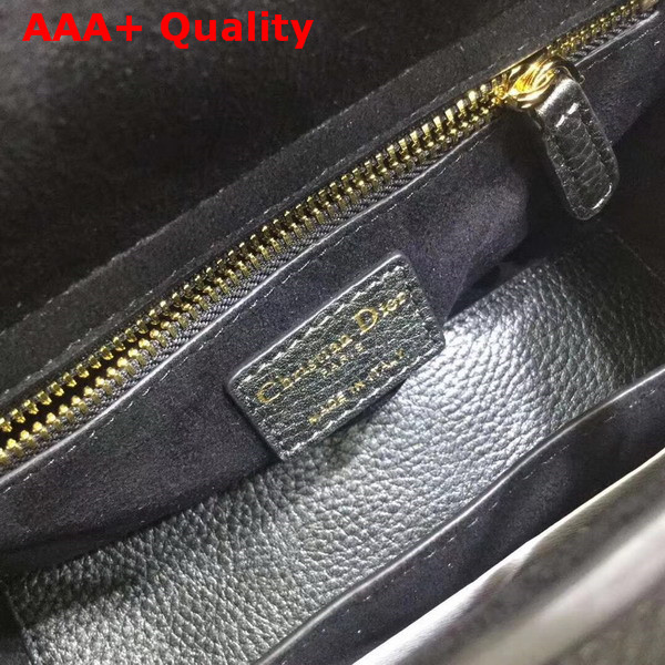 Dior My Lady Dior Bag with Leather Shoulder Strap Black Grained Calfskin Replica