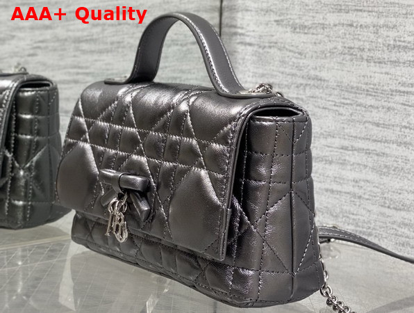 Dior My Tender Dior Top Handle Mini Bag in Anthracite Macrocannage Lambskin Replica