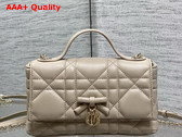 Dior My Tender Dior Top Handle Mini Bag in Beige Macrocannage Lambskin Replica