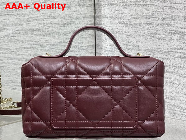 Dior My Tender Dior Top Handle Mini Bag in Burgundy Macrocannage Lambskin Replica