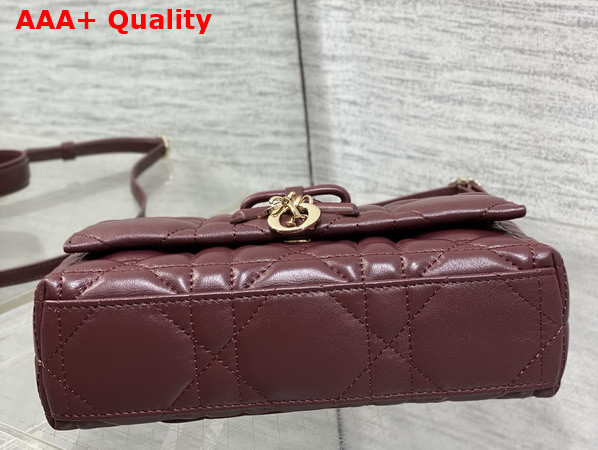 Dior My Tender Dior Top Handle Mini Bag in Burgundy Macrocannage Lambskin Replica