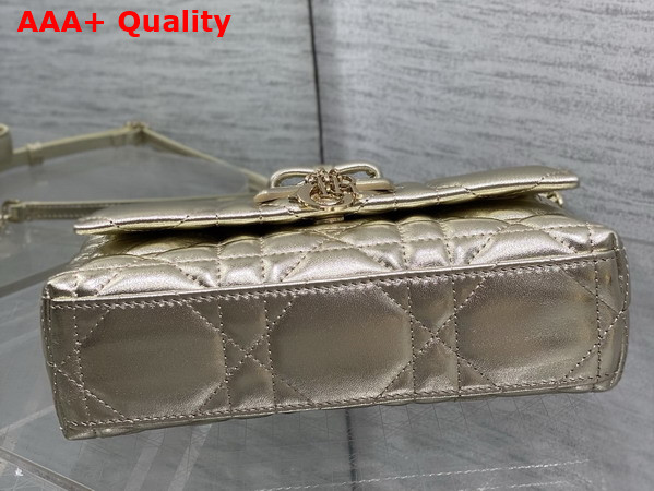 Dior My Tender Dior Top Handle Mini Bag in Gold Tone Metallic Macrocannage Lambskin Replica
