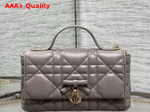 Dior My Tender Dior Top Handle Mini Bag in Gray Macrocannage Lambskin Replica
