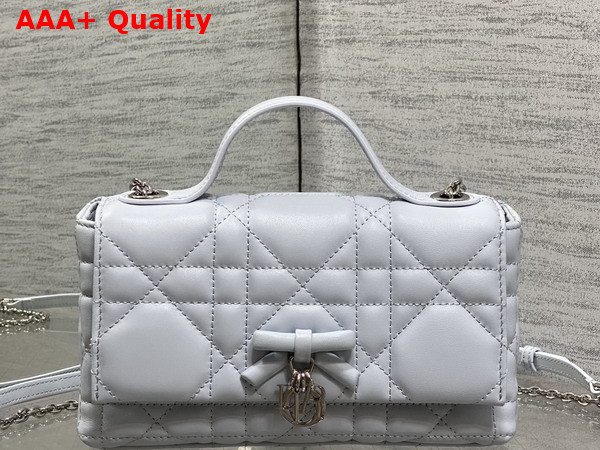 Dior My Tender Dior Top Handle Mini Bag in Ice Blue Macrocannage Lambskin Replica