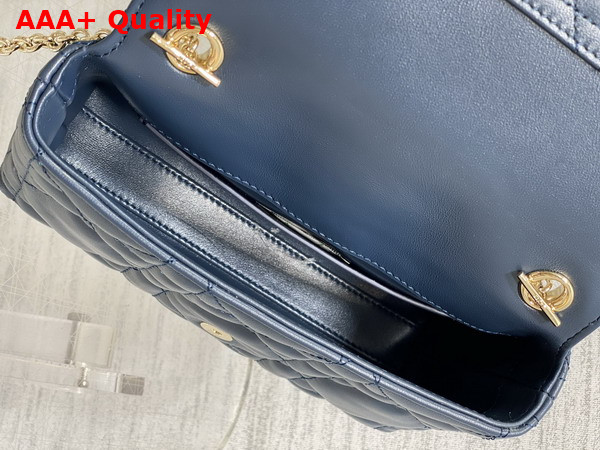 Dior My Tender Dior Top Handle Mini Bag in Navy Blue Macrocannage Lambskin Replica
