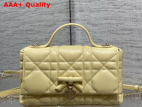 Dior My Tender Dior Top Handle Mini Bag in Yellow Macrocannage Lambskin Replica