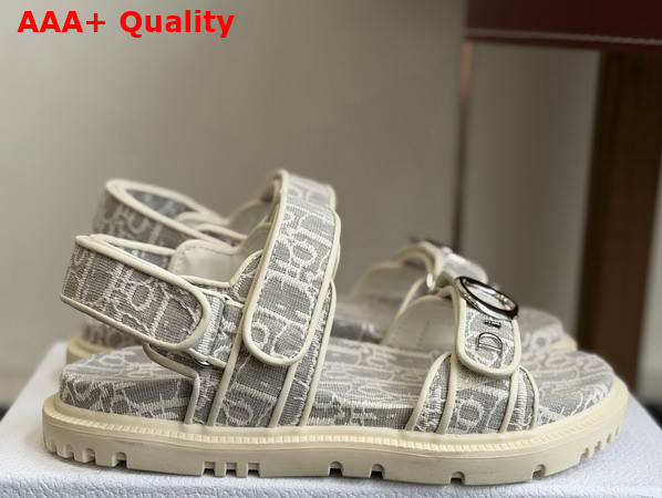 Dior Mydior Sandal White and Gray Dior Oblique Jacquard Replica