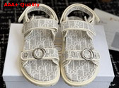 Dior Mydior Sandal White and Gray Dior Oblique Jacquard Replica