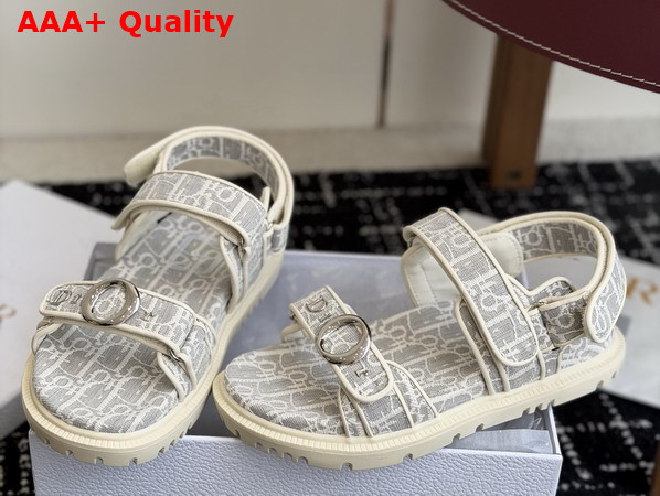 Dior Mydior Sandal White and Gray Dior Oblique Jacquard Replica