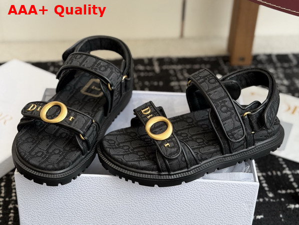 Dior Mydior Sandal in Black Dior Oblique Jacquard Replica