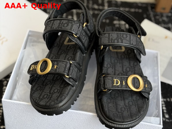Dior Mydior Sandal in Black Dior Oblique Jacquard Replica