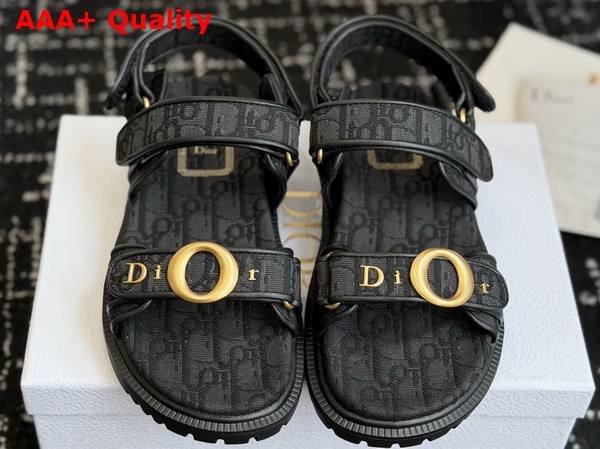 Dior Mydior Sandal in Black Dior Oblique Jacquard Replica