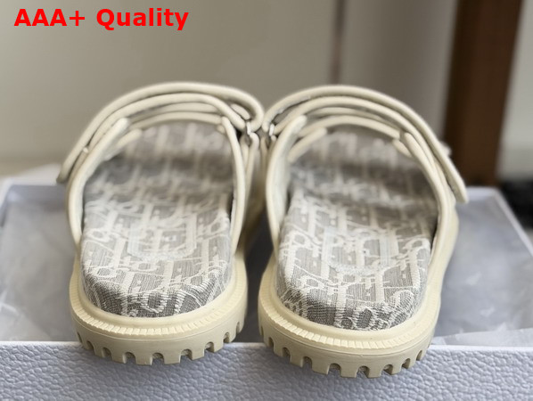 Dior Mydior Slide White and Gray Dior Oblique Jacquard Replica