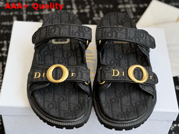 Dior Mydior Slide in Black Dior Oblique Jacquard Replica