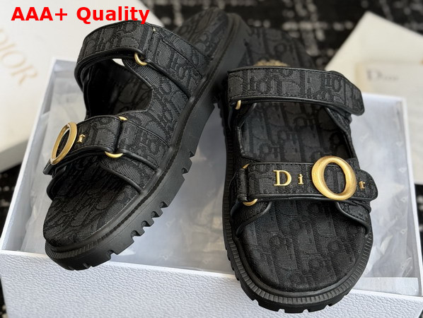 Dior Mydior Slide in Black Dior Oblique Jacquard Replica
