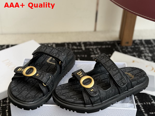 Dior Mydior Slide in Black Dior Oblique Jacquard Replica