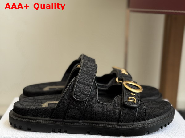 Dior Mydior Slide in Black Dior Oblique Jacquard Replica