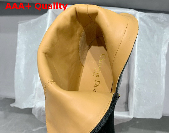 Dior New Ankle Boots in Black Embroidered Calfskin Replica