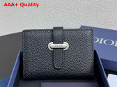 Dior Normandie Vertical Bifold Card Holder Black Dior Icons Calfskin Replica