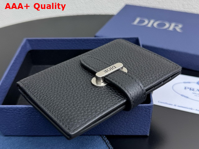 Dior Normandie Vertical Bifold Card Holder Black Dior Icons Calfskin Replica